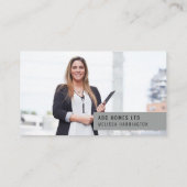 名刺(写真) |簡単カスタムブランディング |グレー 名刺 (裏面)