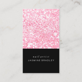 名刺-単純化したグリッターのピンク 名刺