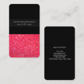 名刺-単純化したグリッターの薄いショッキングピンク 名刺 (正面/裏面)