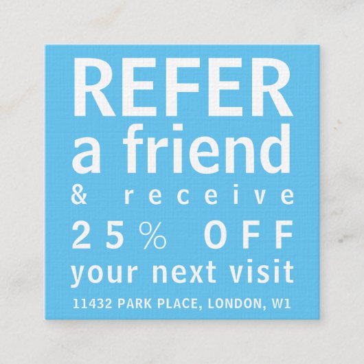 名刺 – 友人のスカイブルーを参照 (正面)