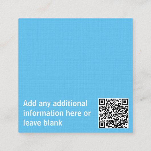 名刺 – 友人のスカイブルーを参照 (裏面)