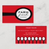 名刺>大きいスプーン[赤: 黒] 名刺 (正面/裏面)