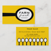 名刺>大きいスプーン[黄色: 黒] 名刺 (正面/裏面)