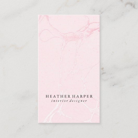 名刺-大理石のピンク 名刺 (正面)