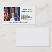 名刺、大統領2012年のために西アレン 名刺 (正面/裏面)