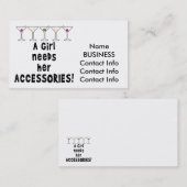 名刺-女の子は彼女の付属品を必要とします 名刺 (正面/裏面)