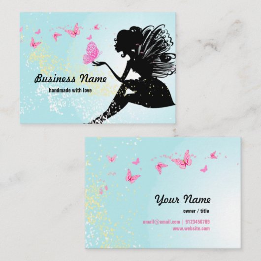 名刺:妖精、蝶、幻想的 名刺 (正面/裏面)