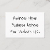 名刺 – 小売業者名刺 (裏面)