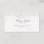 名刺:幻想的、ピンクの弓、レース 名刺 (裏面)