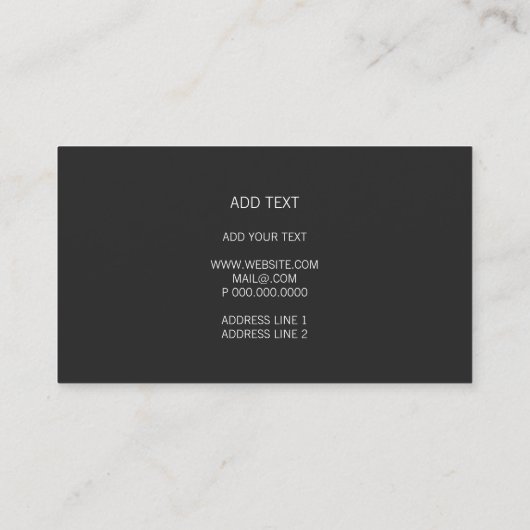 名刺-木製の床の黒 名刺 (裏面)