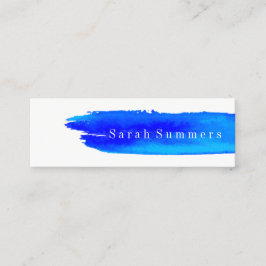 名刺-水彩画ブラシストローク青 スキニー名刺