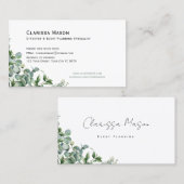 名刺、水色ユーカリ 名刺 (正面/裏面)