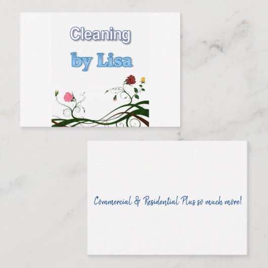 名刺，清掃係 名刺 (正面/裏面)