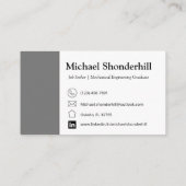 名刺 |灰色の名刺 |求職者 (裏面)