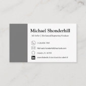 名刺 |灰色の名刺 |求職者 (正面)