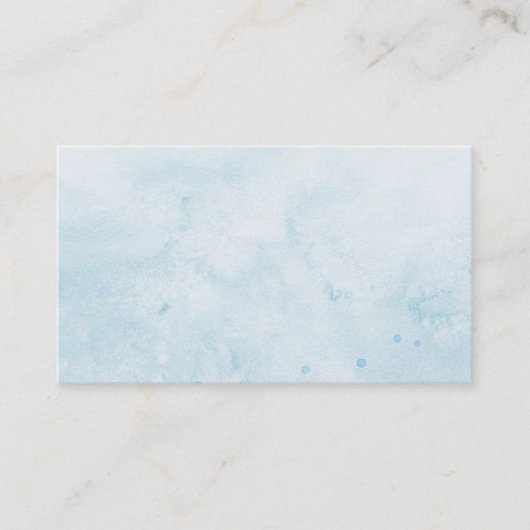 名刺/独自の青い水彩の作成 名刺 (正面)