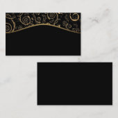 名刺/独自の黒と金ゴールドの渦巻き 名刺 (正面/裏面)