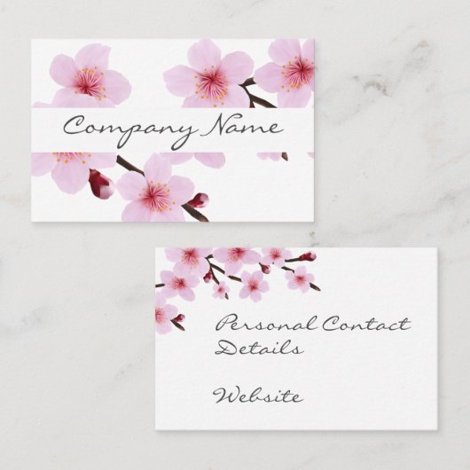 名刺 – 甘いエレガントさくらんぼ花 (正面/裏面)