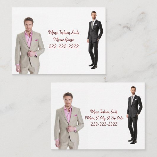名刺、男性のファッションが名刺 名刺 (正面/裏面)