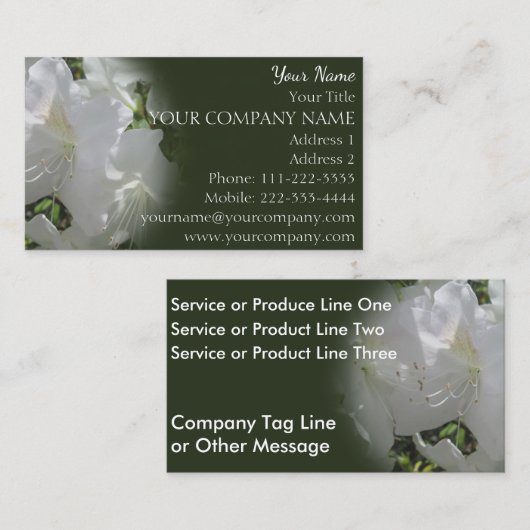 名刺 – 白いツツジ (正面/裏面)