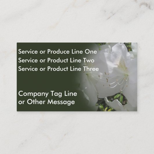 名刺 – 白いツツジ (裏面)