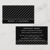 名刺:: 白く及び黒くストライプのなモダン 名刺 (正面/裏面)