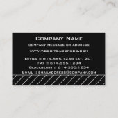 名刺:: 白く及び黒くストライプのなモダン 名刺 (裏面)