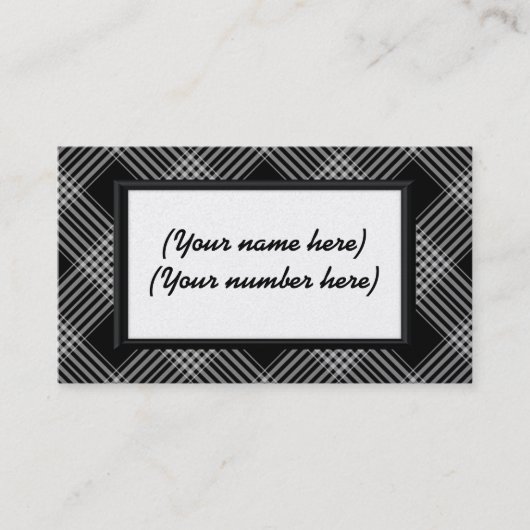 名刺/白黒のプレイド 名刺 (正面)