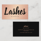 名刺-紙吹雪の鞭のばら色の金ゴールド 名刺 (正面/裏面)