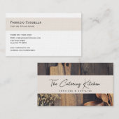 名刺、素朴なキッチンの木材の外観 名刺 (正面/裏面)