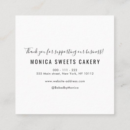 名刺(紫と金ゴールド感謝してい) スクエア名刺 (裏面)