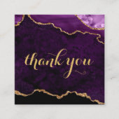 名刺(紫と金ゴールド感謝してい) スクエア名刺 (正面)