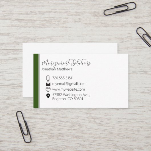 名刺 – 緑とグレー (正面/裏面インサイチュ)