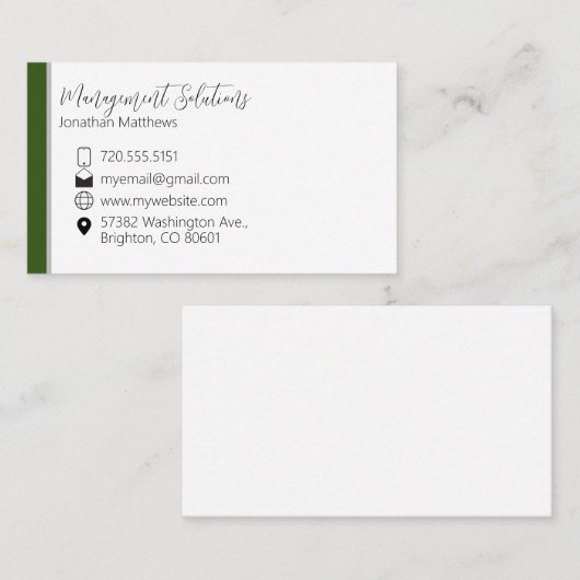 名刺 – 緑とグレー (正面/裏面)