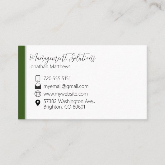 名刺 – 緑とグレー (正面)