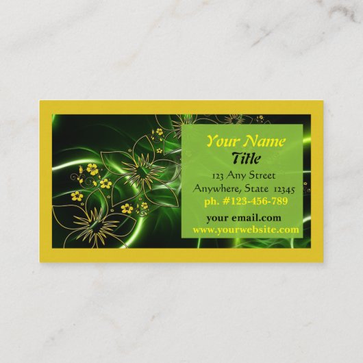 名刺(緑モダン黄) 名刺 (裏面)
