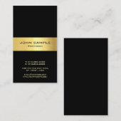 名刺(縦型)エレガントブラックと金ゴールド 名刺 (正面/裏面)