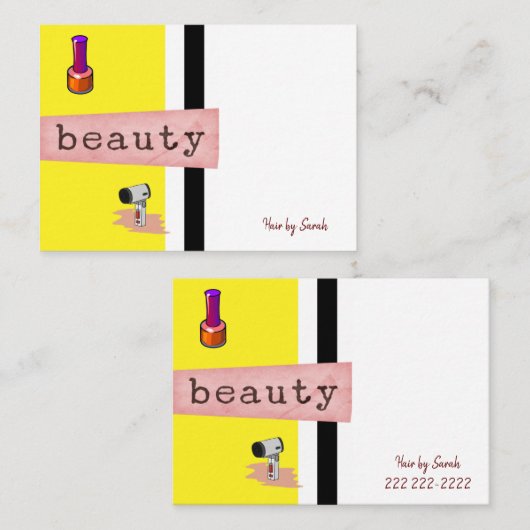 名刺、美しいサロンヘア 名刺 (正面/裏面)