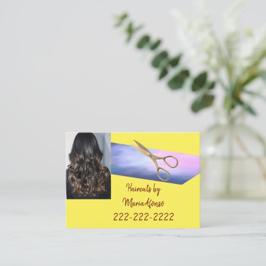 名刺、美しいサロン名刺 名刺 (スタンド正面)