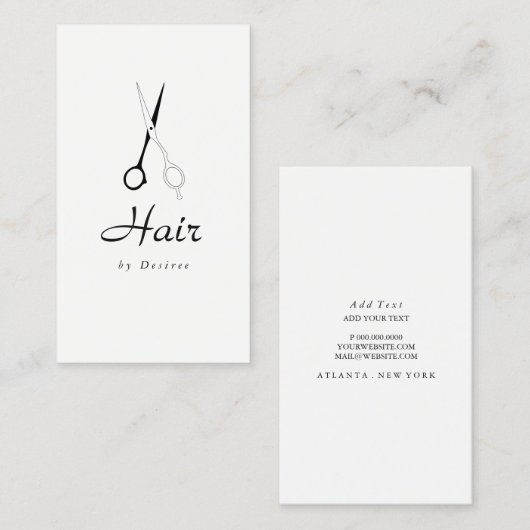名刺-美容師の単純化したはさみ 名刺 (正面/裏面)