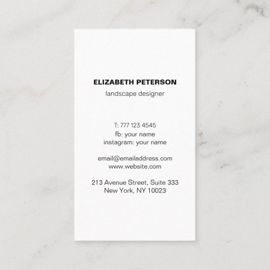 名刺(自然背景) 名刺 (裏面)