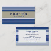 名刺： 航海の: ストライプの 25 名刺 (正面/裏面)