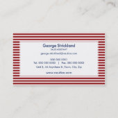 名刺： 航海の: ストライプの 30 名刺 (裏面)