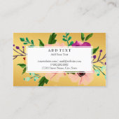 名刺-花のように金ゴールド 名刺 (裏面)