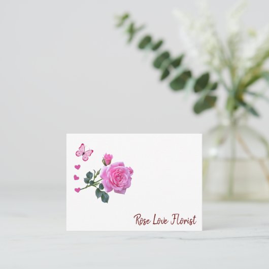 名刺、花屋フローラ 名刺 (スタンド正面)