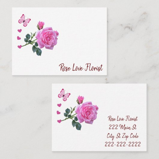 名刺、花屋フローラ 名刺 (正面/裏面)