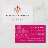 名刺>花屋[ピンク: オレンジ] 名刺 (正面/裏面)