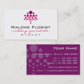 名刺>花屋[紫色: ピンク] 名刺 (正面/裏面)