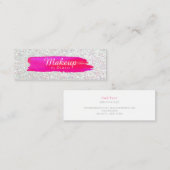 名刺-虹色化粧ブラシストローク スキニー名刺 (正面/裏面)