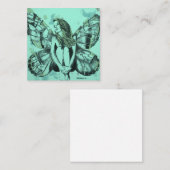 名刺、蝶女性の女性蝶芸術 スクエア名刺 (正面/裏面)